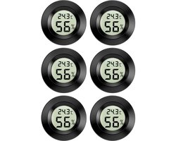 Digitale mini-hygrometer, thermometer, led-temperatuur-luchtvochtigheidsmeter voor binnen, woonkamer, school, wijnkelder, broeikas, magazijn, 6 stuks — cadeau in Cadeau-ideeën