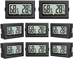 8 stuks luchtvochtigheidsmeter, thermometer, mini digitale hygrometer met lcd, temperatuur kamerthermometer voor binnen, kantoor, woonkamer en wijnkelder (batterijen inbegrepen) (8) — cadeau in Cadeau-ideeën