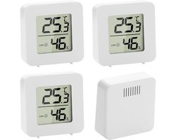 Set van 4 digitale thermometer/hygrometer met lcd-display, hygrometer, luchtvochtigheidsmeter, digitaal, zeer nauwkeurige temperatuursensor voor babykamer, woonkamer, kantoor — cadeau in Cadeau-ideeën