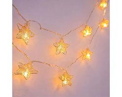 Sfeervolle Sterren Slingerverlichting Decoratie 1.5 Meter Warme Witte LED op Transparante Kabel Binnen — cadeau in Wonen & Interieur