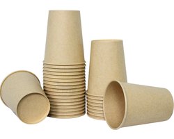 KURTT 1000x koffiebekers to go (extra stevig) dubbele wand, koffiebeker karton - 8oz/200ml Bruin -Drinkbeker - Koffiebeker - Kartonnen Beker - Wegwerpbeker - Papieren Beker — cadeau in Cadeau-ideeën