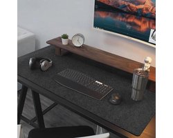 XXL Bureauonderlegger van Vilt - Antislip Muismat voor Kantoor en Thuis - 90 x 43 cm, 3 mm Dik - Donkergrijs — cadeau in Wonen & Interieur