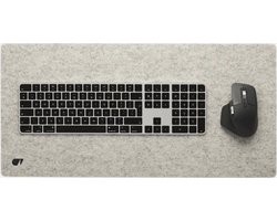 Oakywood Felt & Cork Desk Mat Stone Grey - Medium 30 x 62 cm - Luxe Bureau Onderlegger van Wolvilt & Kurk — cadeau in Wonen & Interieur