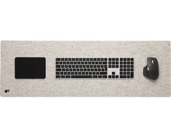 Oakywood Felt & Cork Desk Mat Stone Grey - Large 30 x 90 cm - Luxe Bureau Onderlegger van Wolvilt & Kurk — cadeau in Wonen & Interieur