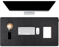 Bureaumat Laptop Onderlegger Vilten Donkergrijs 90x30 cm - XXL Muismat Schrijfonderlegger Tafelbeschermer — cadeau in Wonen & Interieur