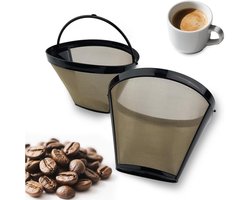 longziming -2*Herbruikbare Koffiefilter van Roestvrijstaal – Fijnmazig RVS Gaas – Duurzaam & Milieuvriendelijk – Geschikt voor Veel Koffiemachines — cadeau in Kookcadeaus