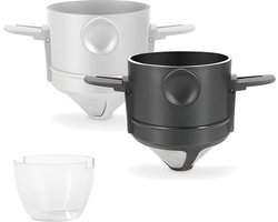 Koffiefilter - Koffiefilterhouder - Rvs Koffiefilter - Herbruikbaar - Koffie Dripper - Papierloos Giet Over Koffiedruppelaar - Voor Handmatige Bereiding Van Permanente Koffie - Met bekerhouder - Voor Thuiskantoor, Reizen, Kamperen - 2 Stuk — cadeau in Kookcadeaus