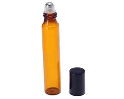 Essentiële olie roller flesjes - 10 ml - 3 stuks - Rollerflesjes - Amber bruin- Parfum rol-on fles - Glas - Rvs bal. — cadeau in Cadeau-ideeën