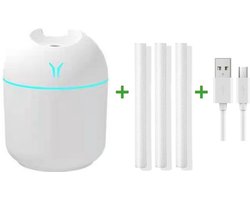Ultrasone Aroma Luchtbevochtiger en Verstuiver met LED Lamp - 260ml - Draagbaar - USB - Voor Thuis en Auto - Met Essentiële Olie Diffuser en Luchtreiniger - Romantisch Licht - Anion Mist Maker. — cadeau in Wonen & Interieur