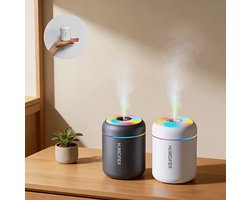 Aroma Diffuser & Luchtbevochtiger - Ultrasone Koude Mist - LED Sfeerverlichting met Kleurverandering - Essentiële Olie Diffuser voor Slaapkamer, Woonkamer & Kantoor - Zwart — cadeau in Wonen & Interieur