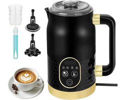 Elektrische Melkopschuimer 4-in-1 Met Temperatuurregeling - Automatische Melkschuimer Voor Warm En Koud Melkschuim - Melkverwarmer Met 2 Gardes Voor Cappuccino Latte Macchiato En Warme Chocolade — cadeau in Kookcadeaus