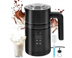 Elektrische Melkopschuimer - 4-in-1 Melkklopper - Koffieschuimer - 350 ml - Warm & Koud Schuim - 304 RVS Antiaanbak - 60-70°C - Automatische Uitschakeling - Antislip Handgreep - Milk Frother - Voor Latte & Cappuccino & Macchiato - Zwart — cadeau in Kookcadeaus