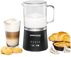ROMMELSBACHER MS 625 Melkopschuimer met Glazen Kan, 5 Programma's voor Cappuccino, Latte Macchiato, Chocolademelk, Geschikt voor Plantaardige Melk, Testsieger ETM 2026 — cadeau in Kookcadeaus