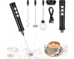Handheld automatische melkopschuimer met dubbele garde - USB opladen - voor koffie latte cappuccino room eieren - melkrek eierracket — cadeau in Kookcadeaus
