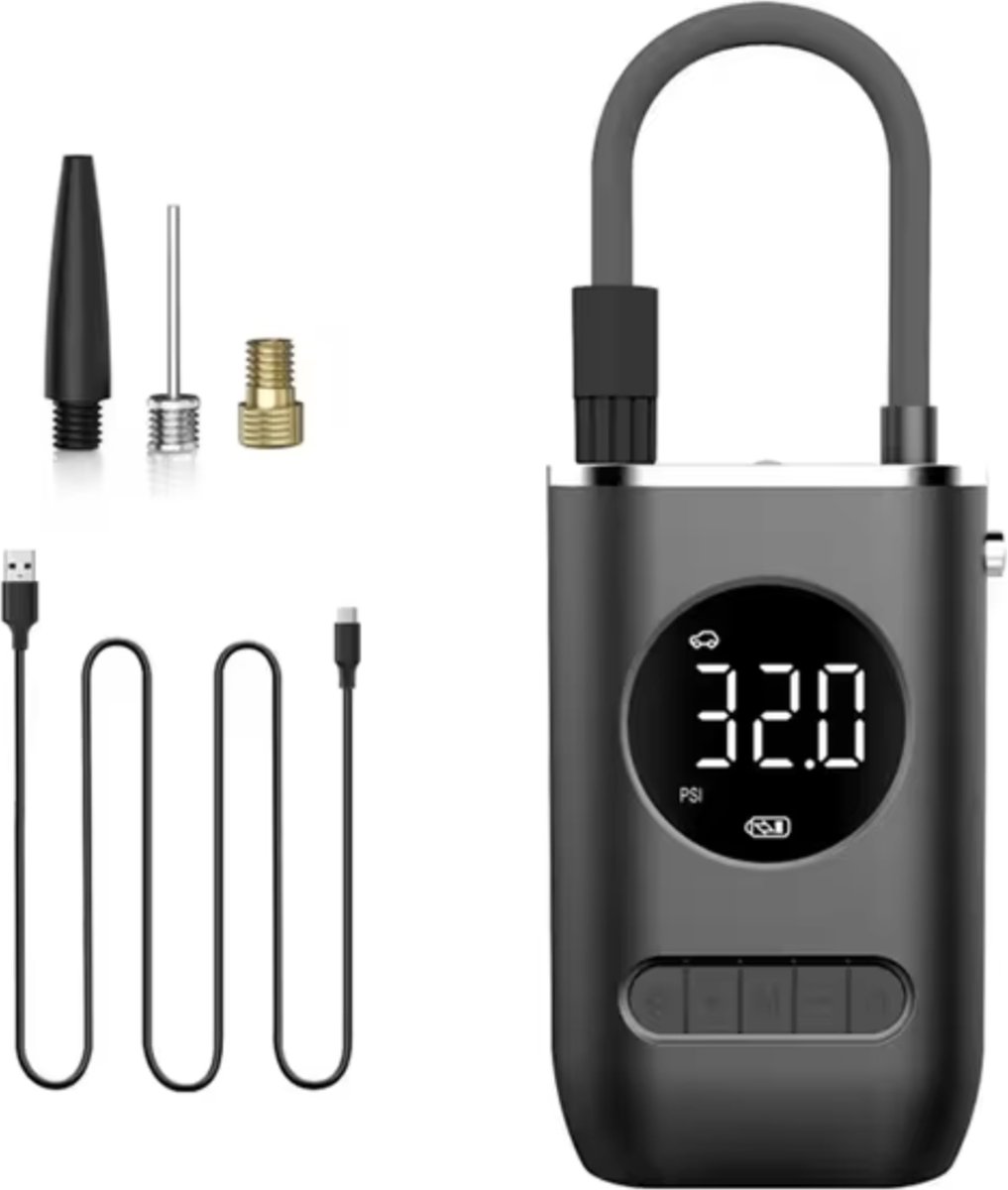 Elektrische bandenpomp auto - draagbare luchtcompressor - 10.3 bar - USB oplaadbaar