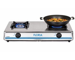 2-Pits Gasstel LPG – Camping Kooktoestel met Piëzo Ontsteking – RVS Gaskookplaat – 70cm x 38 cm - Draagbaar Tafel Gasfornuis – Noodkooktoestel bij Stroomuitval – Gasstel voor Camping, Caravan en Outdoor — cadeau in Sport & Outdoor