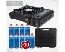 Draagbaar Gasfornuis - camping kooktoestel voor op reis - 10 gasflessen — cadeau in Sport & Outdoor