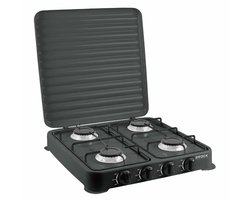 Camping Gasstel 4 Pits – Draagbaar Gas Kooktoestel voor Camping – Butaan & Propaan – Zwart — cadeau in Sport & Outdoor