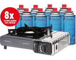 Campingaz - Camping kooktoestel - Draagbaar Gasfornuis – Noodpakket kookset - Incl. 8 All-Ride gasflessen-Bussen en koffer — cadeau in Sport & Outdoor