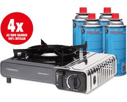 Campingaz - Camping kooktoestel - Draagbaar Gasfornuis – Noodpakket kookset - Incl. 4 All-Ride gasflessen-Bussen en koffer — cadeau in Sport & Outdoor
