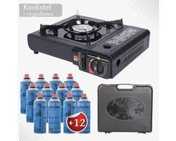 Draagbaar Gasfornuis - Camping Kookstel - Gas Stove - Gasfornuis - Kooktoestel - Outdoor - Op Reis - 12 gasflessen — cadeau in Sport & Outdoor