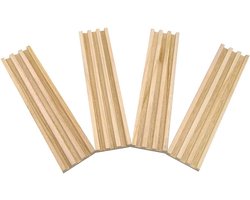 Houten Dienbladhouders - Dominospellen Houders - Gezellig Spelen - 3 Schuine Sleuven - 4 stuks - Multicolor — cadeau in Spellen & Speelgoed