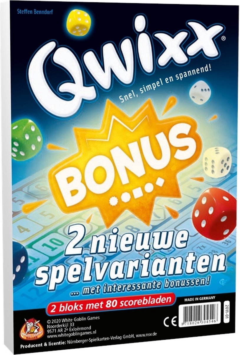 Qwixx Bonus dobbelspel 2 nieuwe spelvarianten