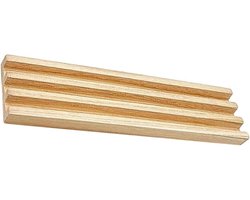 Houten Domino Rek - Domino Houder - Bordspellen Spelen - Antislip Ondergrond - 25.4x6CM - Lichtgeel — cadeau in Spellen & Speelgoed