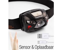 King Mungo Hoofdlamp LED Oplaadbaar met Sensor - Lichtgewicht voor Wandelen, Hardlopen & Klussen — cadeau in Sport & Outdoor