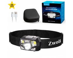 Zwoli® Hoofdlamp Led Oplaadbaar - Hoofdlamp Oplaadbaar - 7 Standen - Roodlicht - Hardloop Verlichting - Waterdicht — cadeau in Sport & Outdoor