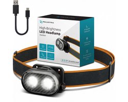 Inlustro Oplaadbare LED Hoofdlamp - IPX6 Waterdicht - Verstelbaar Verlichting met 11 Lichtstanden - Voor Hardlopen, Klussen, Fietsen, Hiking, Camping en Vissen - 600mAh Batterij — cadeau in Sport & Outdoor