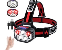 30 stuks！！！！！Hoofdlamp 1100 Lumen LED Oplaadbaar met Bewegingssensor, 14 Modi Hoofdlamp met Rood Licht, USB Oplaadbaar, 90° Verstelbaar, IPX4 Waterdicht voor Hardlopen, Kamperen, Wandelen, Nachtwerk [Energieklasse A] — cadeau in Sport & Outdoor
