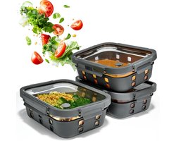 Meal Prep Bakjes - Glazen Containers - Voedsel Bewaren - Lekvrij & Stapelbaar - Set 3x1520ml - Transparant — cadeau in Cadeau-ideeën
