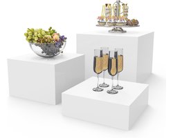 Acryl Display Riser - Voedsel Presentatie - Catering Buffetten - Nestende Kubussen - Set van 3 - Wit — cadeau in Cadeau-ideeën