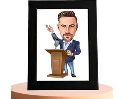 Speech Platform Karikatuur - Karikatuur met Jouw Foto - Cadeau - Verjaardag - Kerst - Kado - Valentijn - Gepersonaliseerd Cadeau — cadeau in Eigen foto/tekst