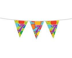 Haza Vlaggetjes - 7 jaar - leeftijd verjaardag - plastic - 10 meter — cadeau in Cadeau-ideeën