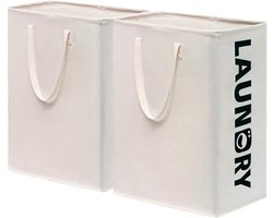 PolkaHome Opvouwbare Wasmand met Hengsels - 75L - Wit — cadeau in Cadeau-ideeën