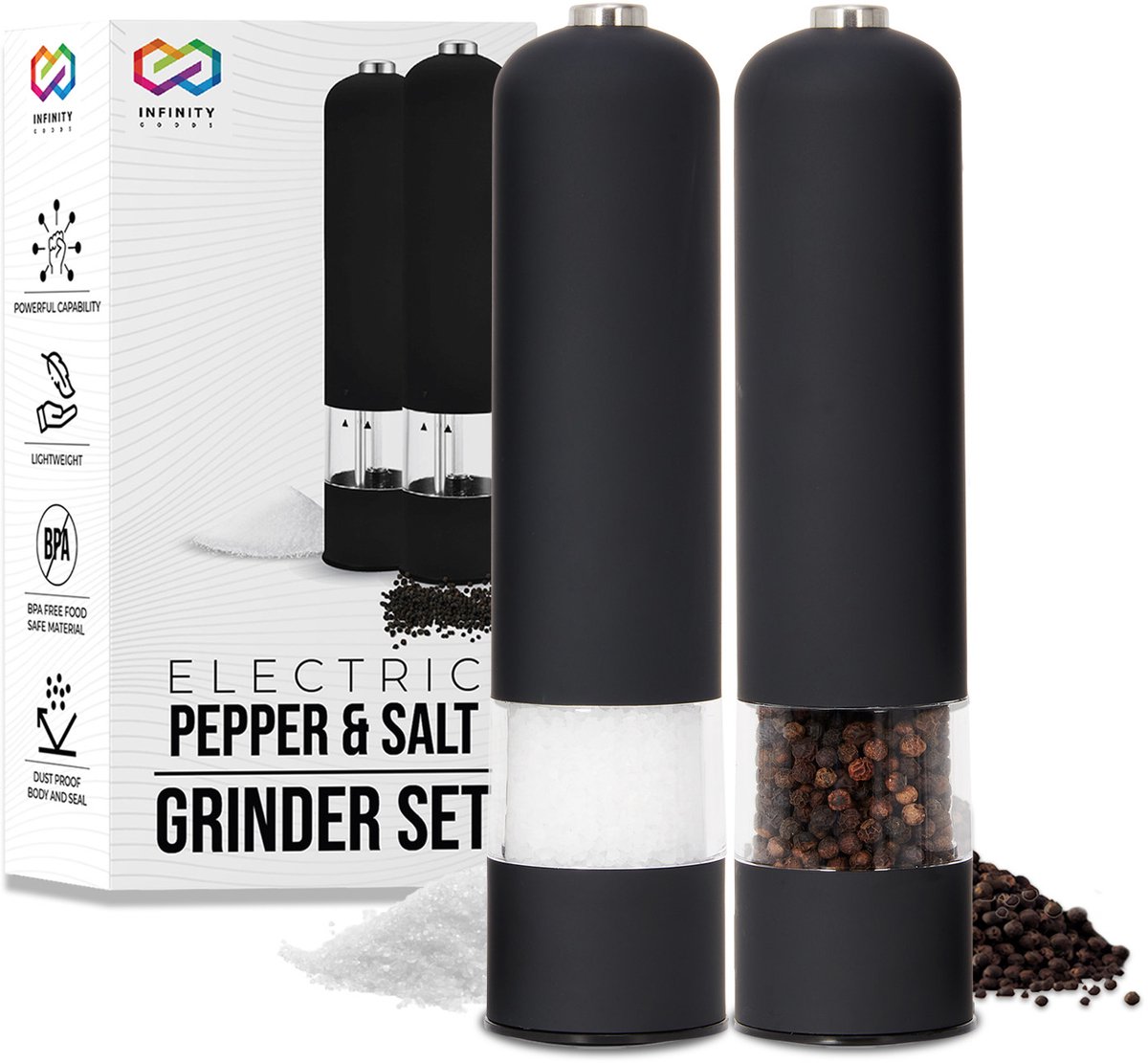 Elektrische Peper- En Zoutmolen Set