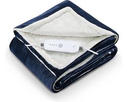 Luxe Warmtedeken – Verwarmde Deken – Elektrisch – Electric Blanket – Heating – Voor op de Bank – Draadloos – Fleece – USB – Stoel – Blauw — cadeau in Wonen & Interieur