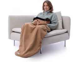 Belieff Cozy Deken (M) – Dikke Warmte Deken Fleece – Voetenzak Volwassene - Fleece Plaid – Fleece Deken - Warmtedeken – Warmte Deken Elektrisch Voor Op De Bank (Exclusief Heating Systeem) - Beige — cadeau in Wonen & Interieur