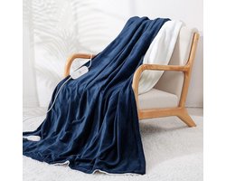 Elektrische Deken - Verwarmde Deken - Ontspannen op de Bank - Automatische Uitschakeling - 180x130 cm - Blauw — cadeau in Wonen & Interieur