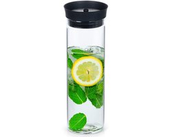 Excellent Houseware - Karaf - 1L - Borosilicaatglas - Roestvrijstalen Deksel — cadeau in Koken & Dineren
