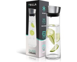 Grilla Karaf – Waterkan met Deksel en Filter – Waterkaraf – Glas – 1000ml — cadeau in Koken & Dineren