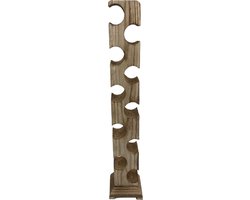 Houten wijnrek pilaar voor 10 wijnflessen - 105 cm | wijnrek hout | flessen houder | wijnkast | wijnpakket cadeau | opbergkast | wijnflessenrek | wijn accessoires | Geschenk | Cadeaupakket | Bruin — cadeau in Wonen & Interieur