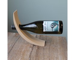 3DWise - Curved Wijnfles Houder - ECO friendly - balanceren - fles houder - hout - zwevende fles - wijn standaard - bar decoratie - elegant — cadeau in Wonen & Interieur