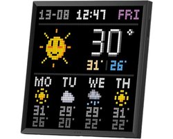 HOB Digitale Pixel Art Frame - Agenda – Pixel Display – WiFi-verbinding – LED-scherm – App – Muziekvisualisatie – Klok & weerfunctie – Gaming & kamerdecoratie – USB-voeding — cadeau in Gadgets
