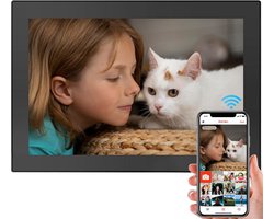 Digitale Fotolijst - Slimme Beeldscherm - Foto's Delen - Directe Wifi Verbinding - 10 Inch IPS - Zwart — cadeau in Wonen & Interieur
