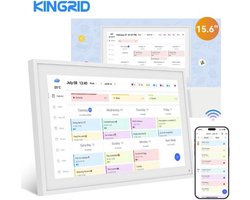 Digitale Fotolijst Slimme Kalender - 15,6 Inch Touchscreen - 32 GB Intern Geheugen - Metaal Frame - WiFi Verbinding — cadeau in Kalenders & Planners