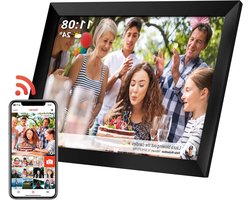 Digitale fotolijst - Foto display - Momenten delen - WiFi verbinding - 10 inch scherm - Zwart — cadeau in Wonen & Interieur