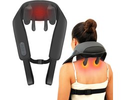 Synthesa Shiatsu Massagekussen Draadloos - Verwarmingsfunctie - Nek en Schouder Massage apparaat - Nekmassage — cadeau in Verzorging